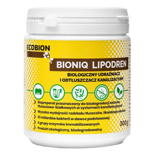 BIONIQ LIPODREN Biologiczny udrażniacz i odstłuszczacz kanalizacyjny 300g