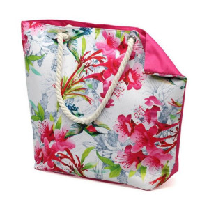 Torba na plażę 55,5 x 39 cm Różowy Kvety 44 x 37 x 11 cm
