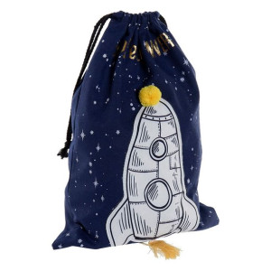 Torba DKD Home Decor Explore the Universe 26 x 1 x 37 cm Niebieski Biały