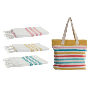 Torba na plażę DKD Home Decor 20 x 40 x 33 cm Wielokolorowy (3 Części)