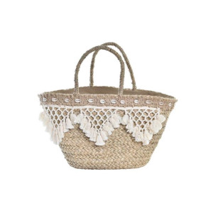 Torba na plażę DKD Home Decor 56 x 27 x 30 cm Naturalny Biały Trawa morska