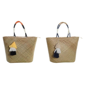 Torba na plażę DKD Home Decor 49 x 18 x 37 cm Naturalny Pomarańczowy
