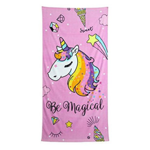 Ręcznik plażowy Secaneta Magical Różowy Jednorożec (75 x 150 cm)