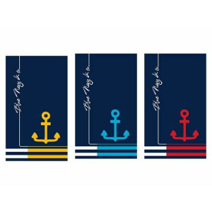 Ręcznik plażowy Secaneta Navy Kotwica Jacquard (100 x 170 cm)