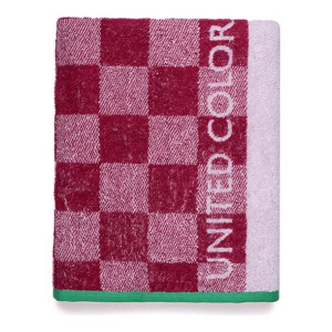 Ręcznik plażowy Benetton Squares Różowy (70 x 140 cm)