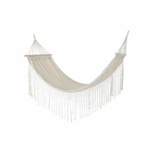 Hamak DKD Home Decor Beżowy Poliester Bawełna Sosna Frędzle (280 x 100