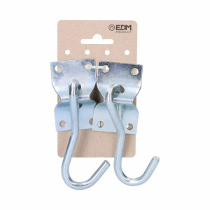 Oznaka EDM Hamak Hak do zawieszenia 70 x 45 mm Srebrzysty (2 Sztuk)