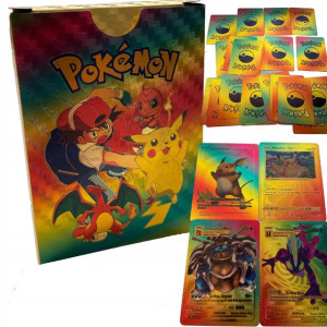 Kolekcjnerskie Karty Pokemon 55 Kolorowe Tęczowe