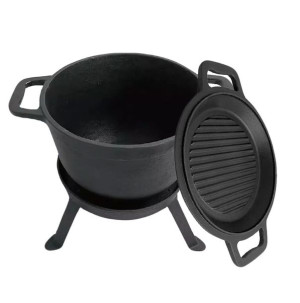 Kociołek Żeliwny Myśliwski 10l Z Patelnią Grill 2 W 1 Kinghoff Kh-1734