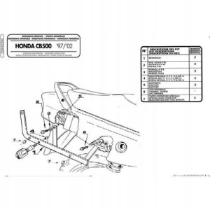 Stelaż Kufra Centralnego Honda Cb 500, Cb 500s
