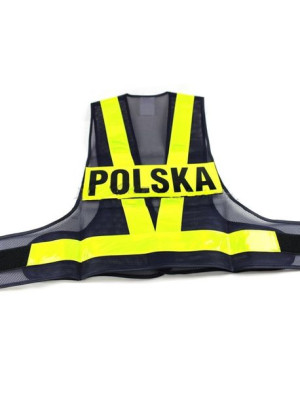 Kamizelka L motocyklowa paskami odblaskowa POLSKA