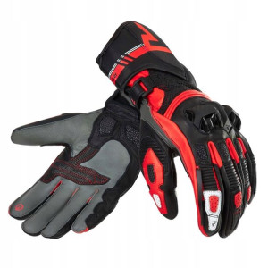 Rękawice Skórzane Rebelhorn St Long Black/red 4xl