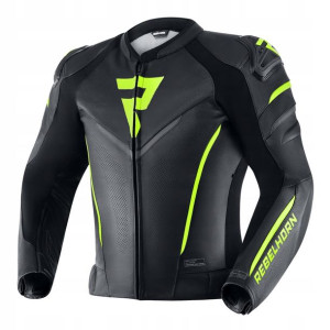 Kurtka Skórzana Rebelhorn Fighter Black/yellow R60