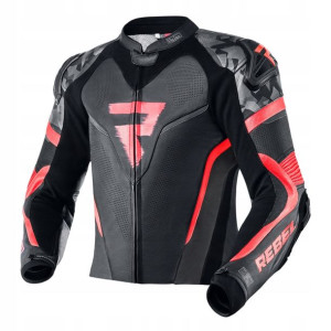 Kurtka Skórzana Rebelhorn Rebel Black/flo Red 50