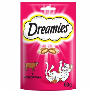 DREAMIES Przysmak Ciastka z WOŁOWINĄ dla Kota 60g