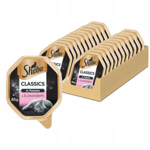 SHEBA CLASSICS Pasztet ŁOSOŚ Zestaw Tacek 85g x 22