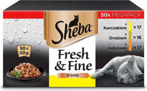 SHEBA Selection Sos DROBIOWE SMAKI Saszetki 50x50g