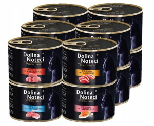 DOLINA NOTECI PREMIUM kot kota MIX SMAKÓW 12x 185g