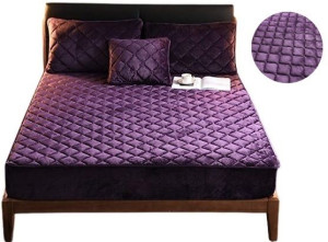 Pokrowiec Na Materac Pikowany Plusz 160X200X30 Cm Fioletowy