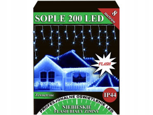 Sople Zewnętrzne 200 Led Flash Iskra Niebieskie