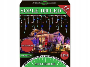 Sople Zewnętrzne 100 Led Lampki Choinkowe Multi
