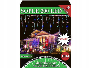 Sople 200 Led Flash Iskra Zewnętrzne Multikolor