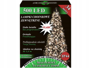 Lampki Choinkowe Zewnętrzne Flash Iskra 500 Led C
