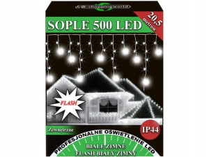 Sople Zewnętrzne 500 Led Flash Iskra Białe Zimne