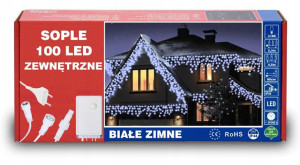 Sople 100 Led Lampki Zewnętrzne Białe Zimne Ip44