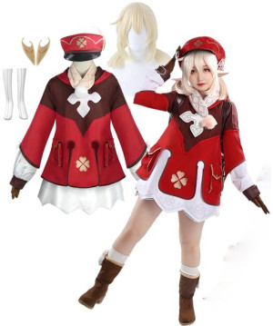 Strój Kostium Klee Genshin Cosplay Anime 170/176+ Peruka