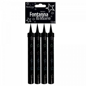 Fontanna Tortowa 12cm 4szt. Czarna Party Premium Triplex Txf358-8