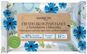 Chusteczki oczyszczające z hydrolatem z bławatka,