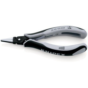 Szczypce precyzyjne dla elektroników, szczęki płaskie 34 42 130 ESD KNIPEX