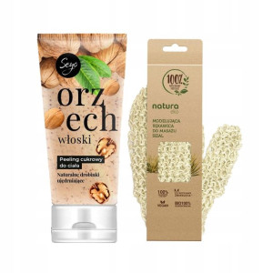 Seyo Peeling Cukrowy Orzech + Rękawica Do Masażu