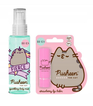 Zestaw Pusheen Mgiełka Do Ciała, Pomadka Truskawka