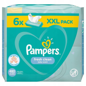 Pampers Fresh Clean Chusteczki Nawilżane 6x80 szt.