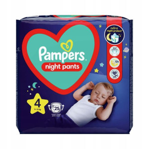 Pampers Pieluchomajtki Night Pants 9-15kg, 25szt.