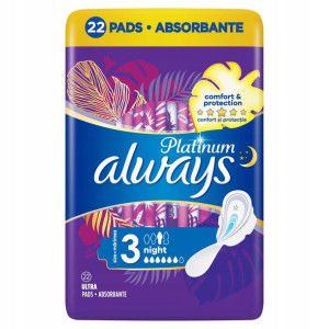 Always Platinum Podpaski Ultra Night 22 szt.