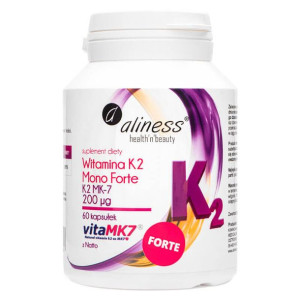Aliness Witamina K2 Menachinon-7 Mono Forte MK-7 200 mcg 60 kapsułek