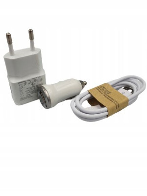 Ładowarka Sieciowa Samochodowa Kabel Usb Zestaw