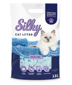 Żwirek Silikonowy Silky Bezpyłowy Dla Kota 3,8l
