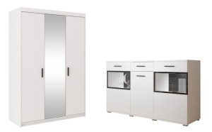 Zestaw BINGO SZAFA 130 cm + KOMODA 150 cm BIAŁA