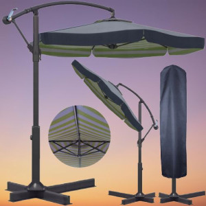 Duży Składany Parasol Ogrodowy 350 Cm Wodoodporny