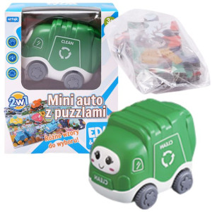 Mini Auto Śmieciarka Pojazd Z Puzzlami Dźwig