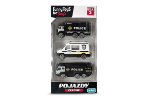 Zestaw 3 Samochodów Straż Pożarna Policja Budowa