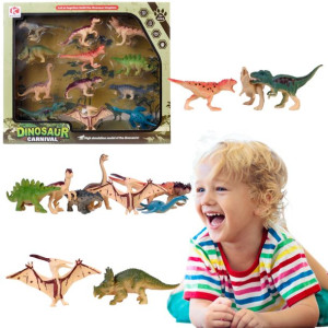 Mega Zestaw Gumowych Dinozaurów Zwierzęta 12 Szt