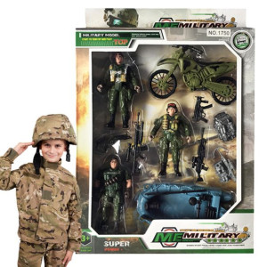 Zestaw Wojskowy Militarny Karabin Żołnierze Figurk