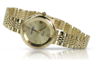 Prześliczny 14k złoty damski zegarek Geneve lw009y