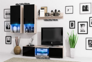 Meblościanka DECO Sonoma/Biały mat