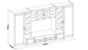 Meblościanka PARIS Dąb Sonoma/ Biały MDF